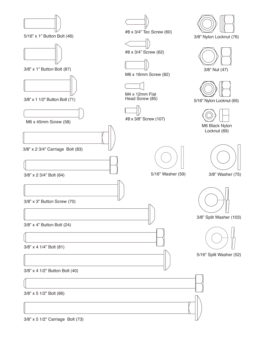 Weider WESY5993.2 user manual Nylon Locknut 