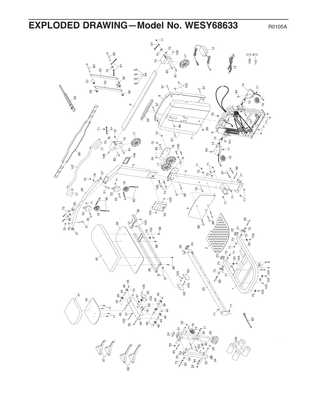 Weider WESY68633 user manual Exploded Drawing 