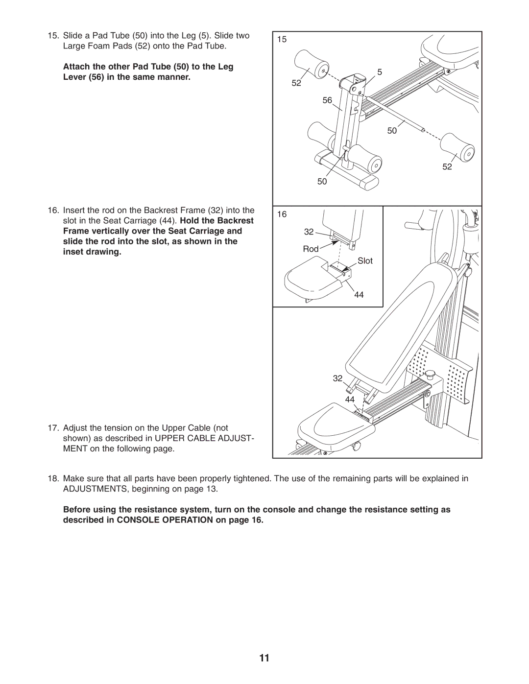 Weider WESY75741 user manual 