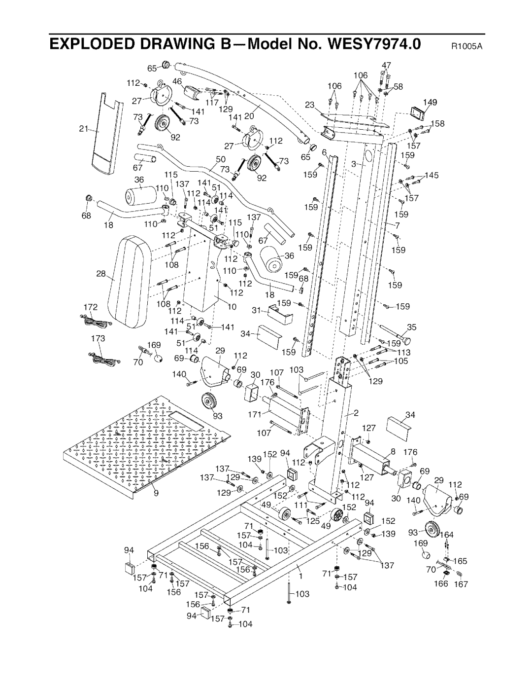 Weider WESY7974.O user manual Exploded Drawing B--Model No. WESY7974.0 R1005A 