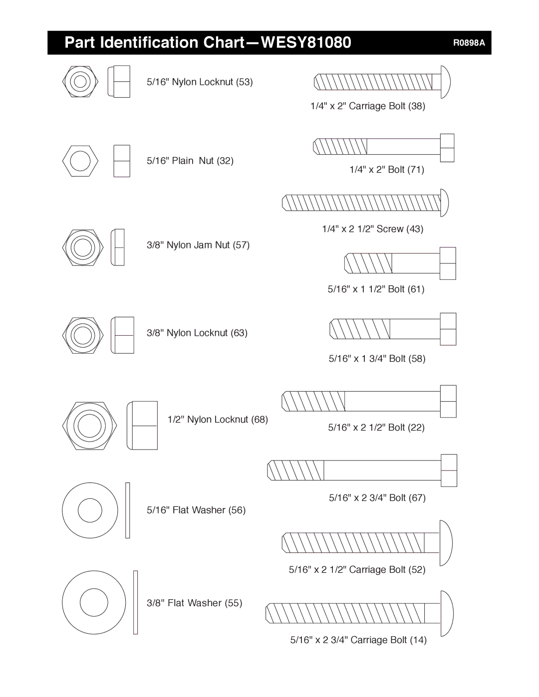 Weider manual Part Identification ChartÑWESY81080 