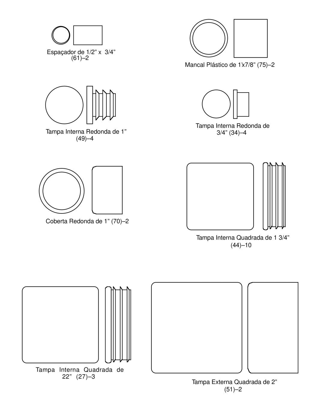 Weider WESY85201 user manual Espaçador de 1/2 x 3/4 61-2 