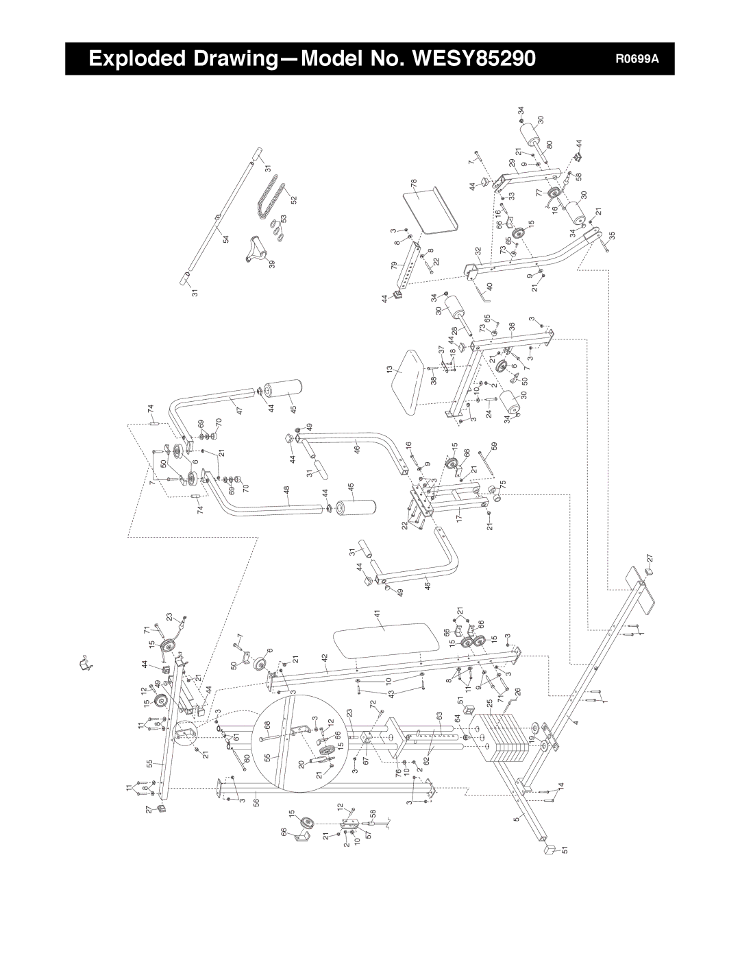 Weider WESY85290 manual Exploded 