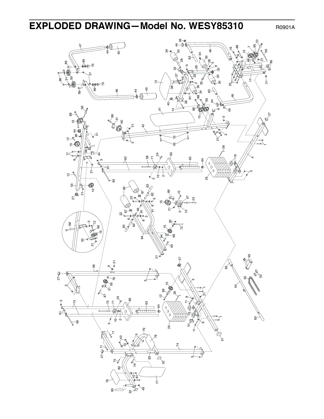 Weider user manual DRAWING-Model No. WESY85310 