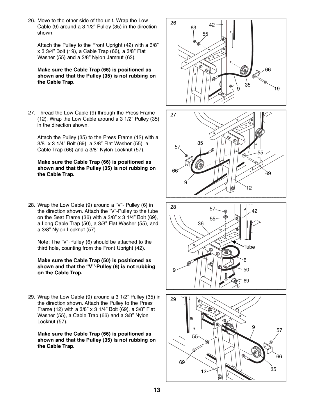 Weider WESY92190 manual Tube 