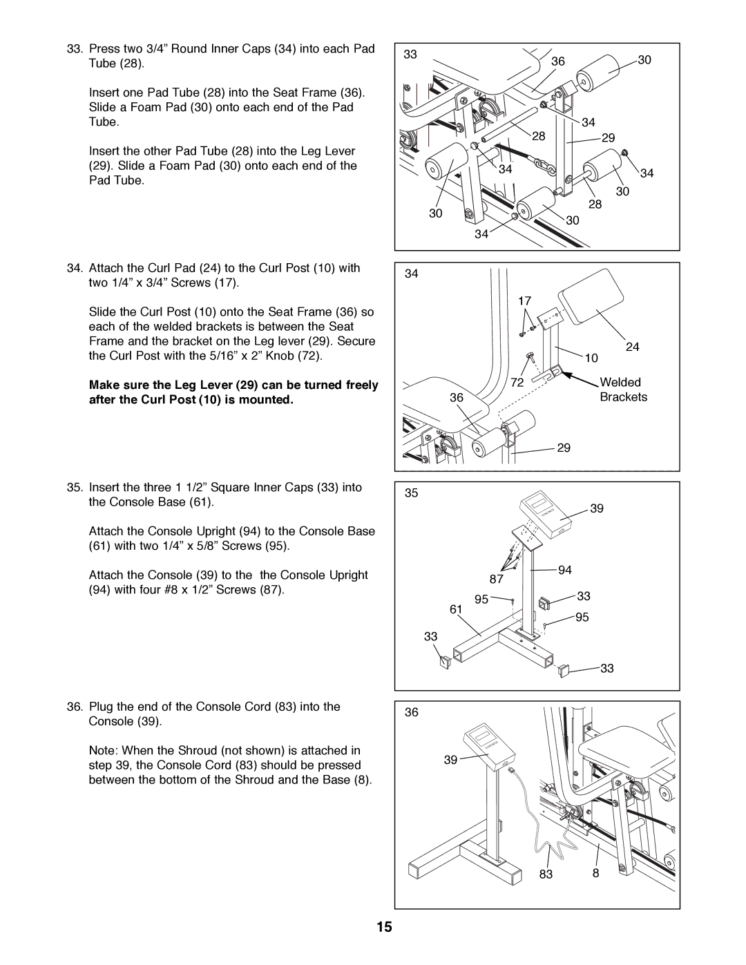 Weider WESY92190 manual 