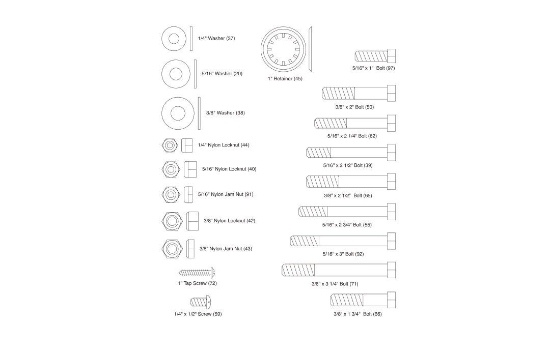 Weider WESY93190 manual X 3 1/4 Bolt 