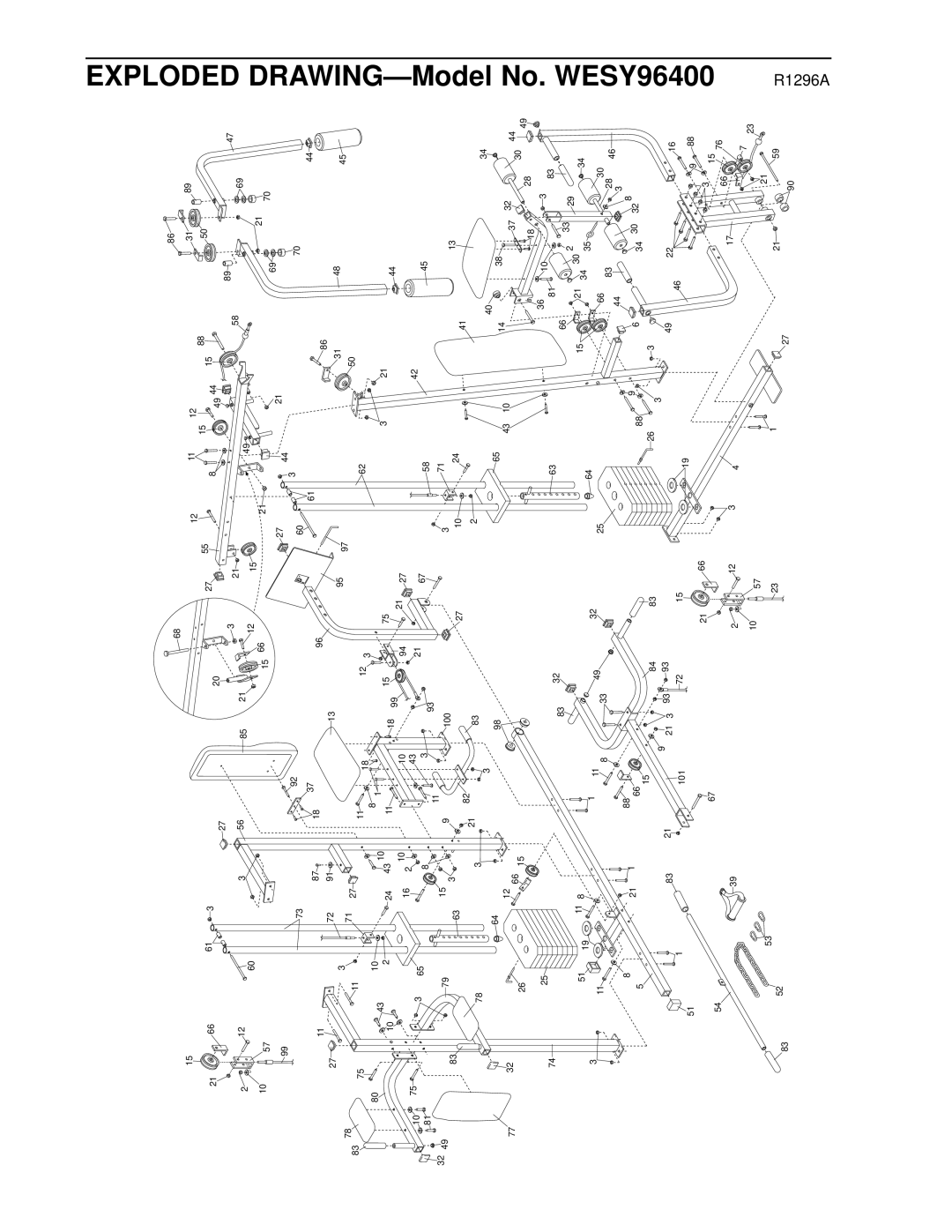 Weider WESY96400 user manual Exploded 