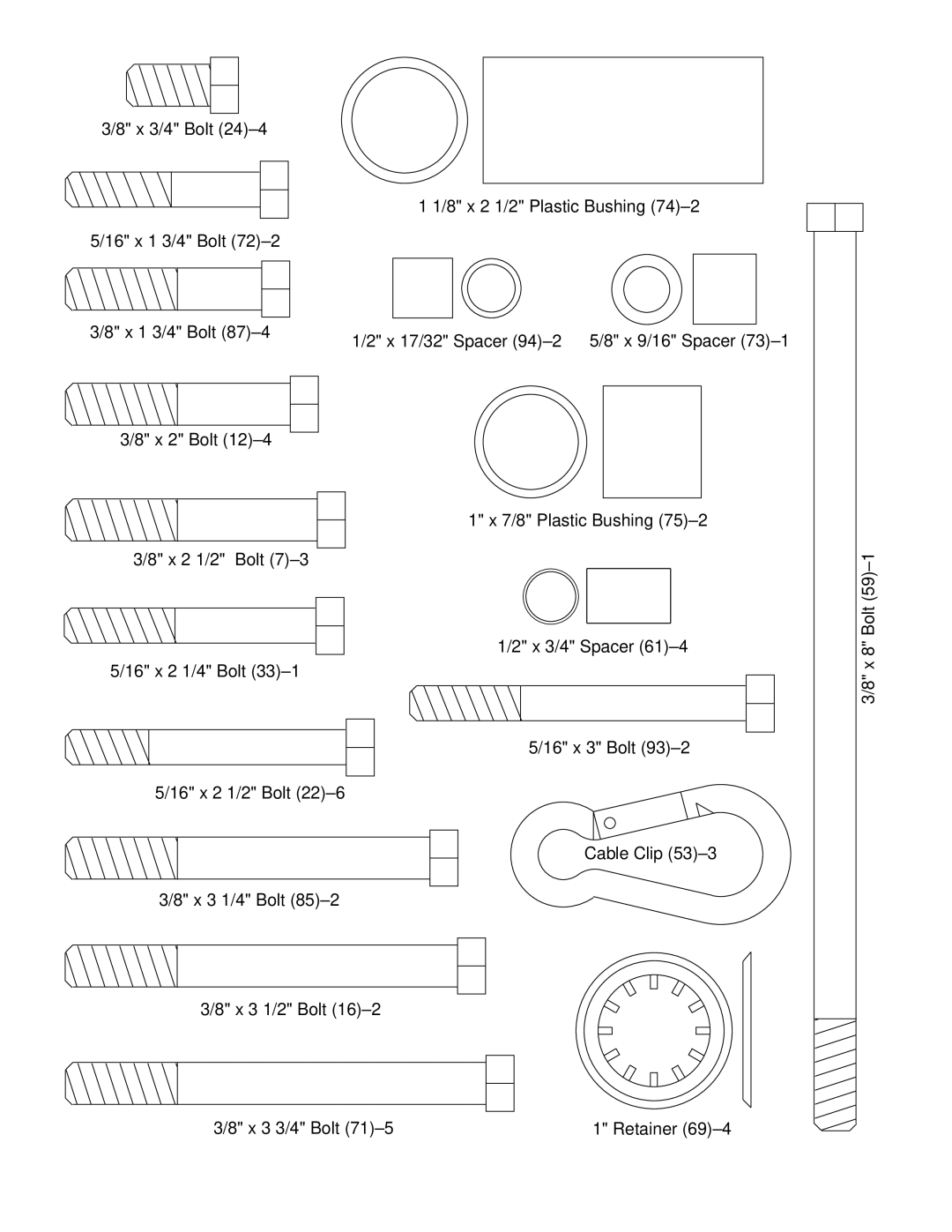 Weider WESY97300 user manual Retainer 