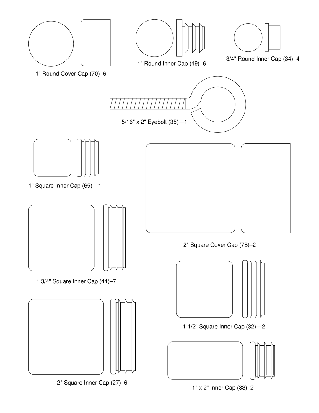 Weider WESY97300 user manual Round Inner Cap 