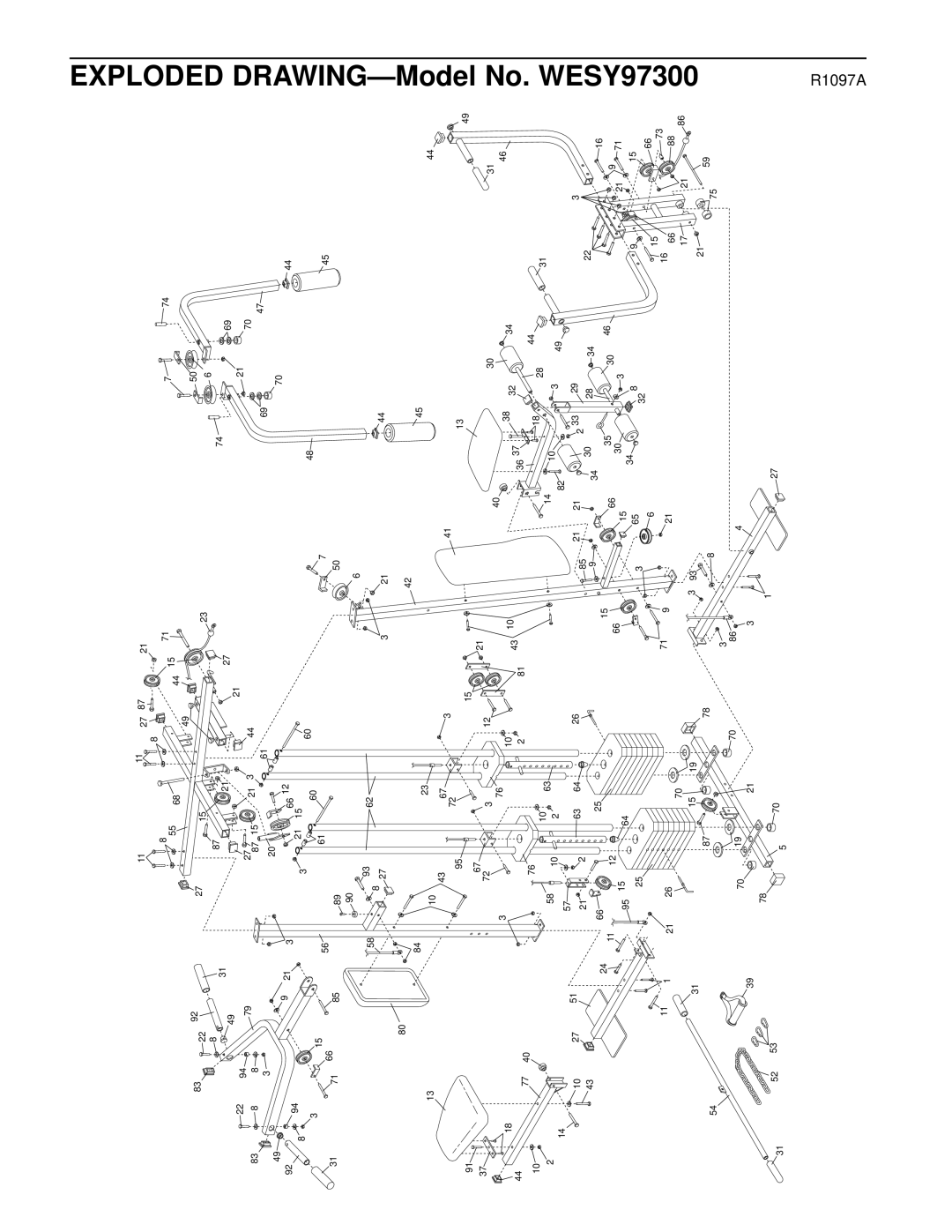 Weider WESY97300 user manual Exploded 