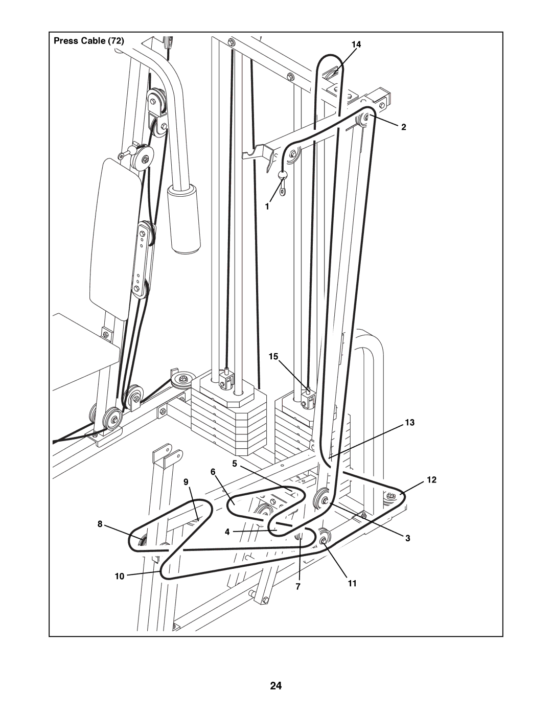 Weider WESY99490 manual Press Cable 