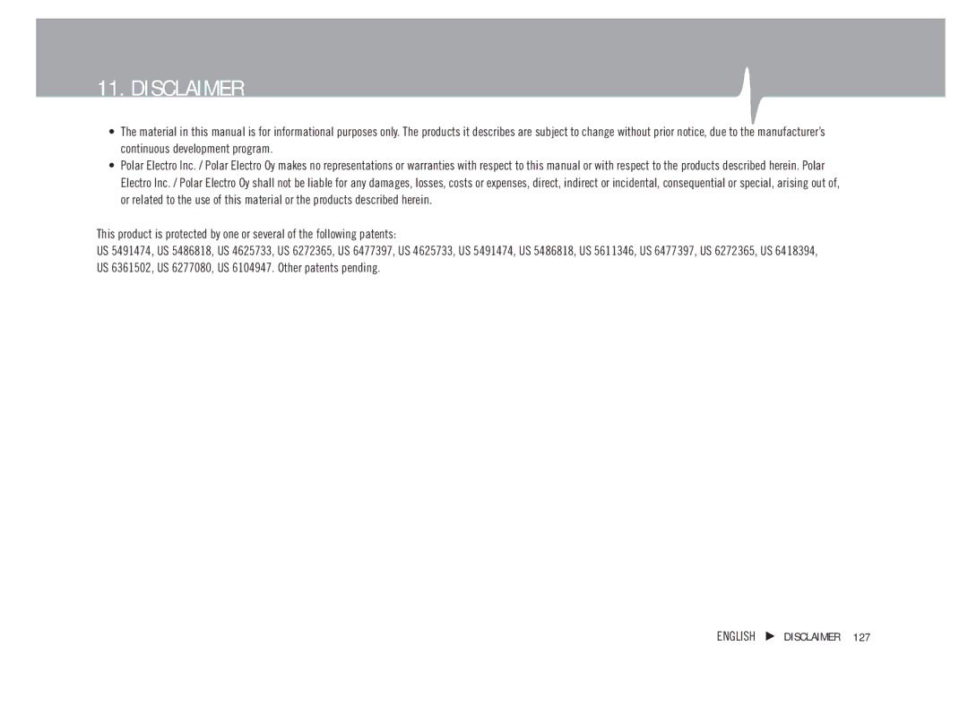 Weider WM21, WM42, WM41, WM22 user manual Disclaimer 