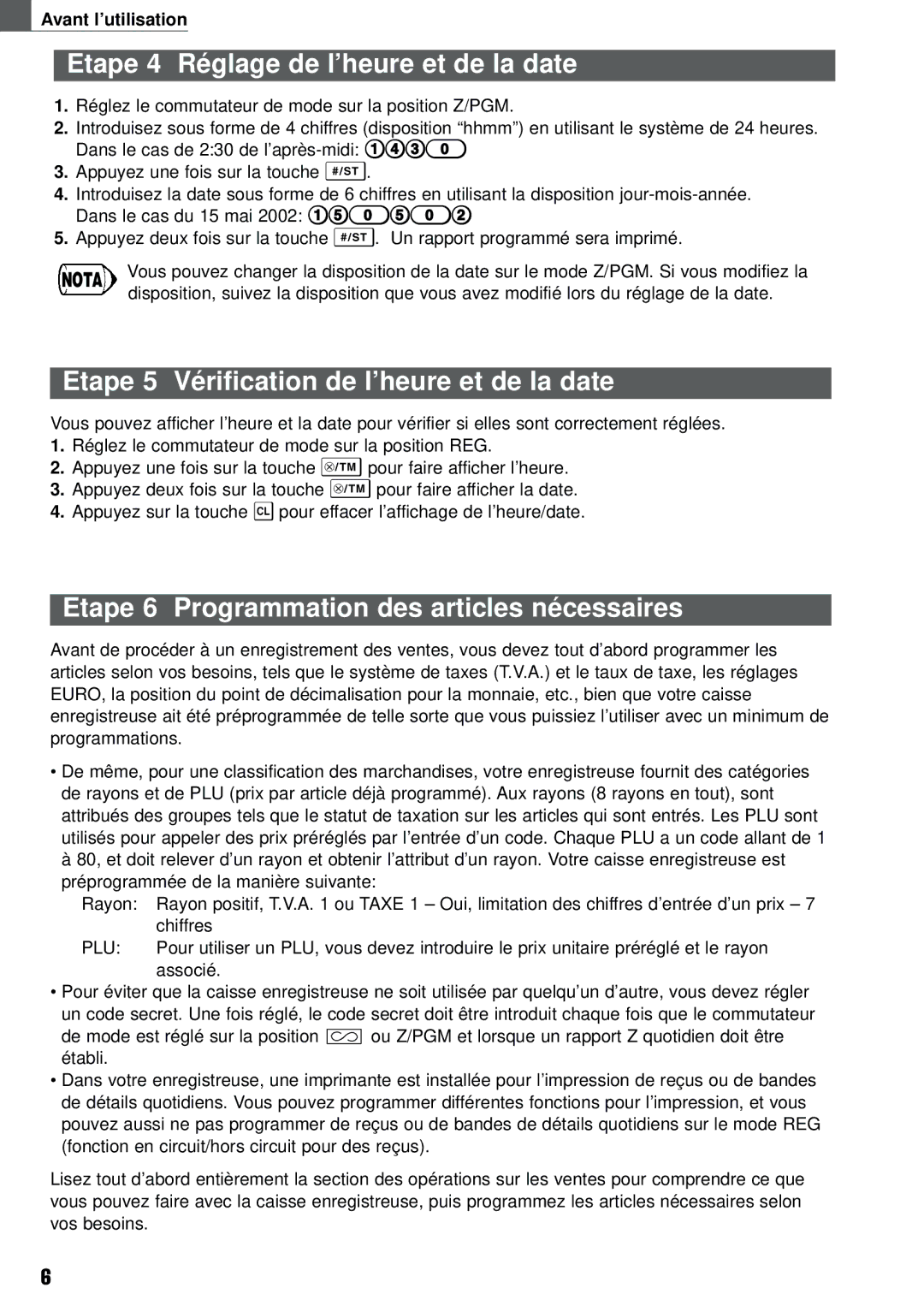 Weider XE-A101 Etape 4 Réglage de l’heure et de la date, Etape 5 Vérification de l’heure et de la date, Associé 