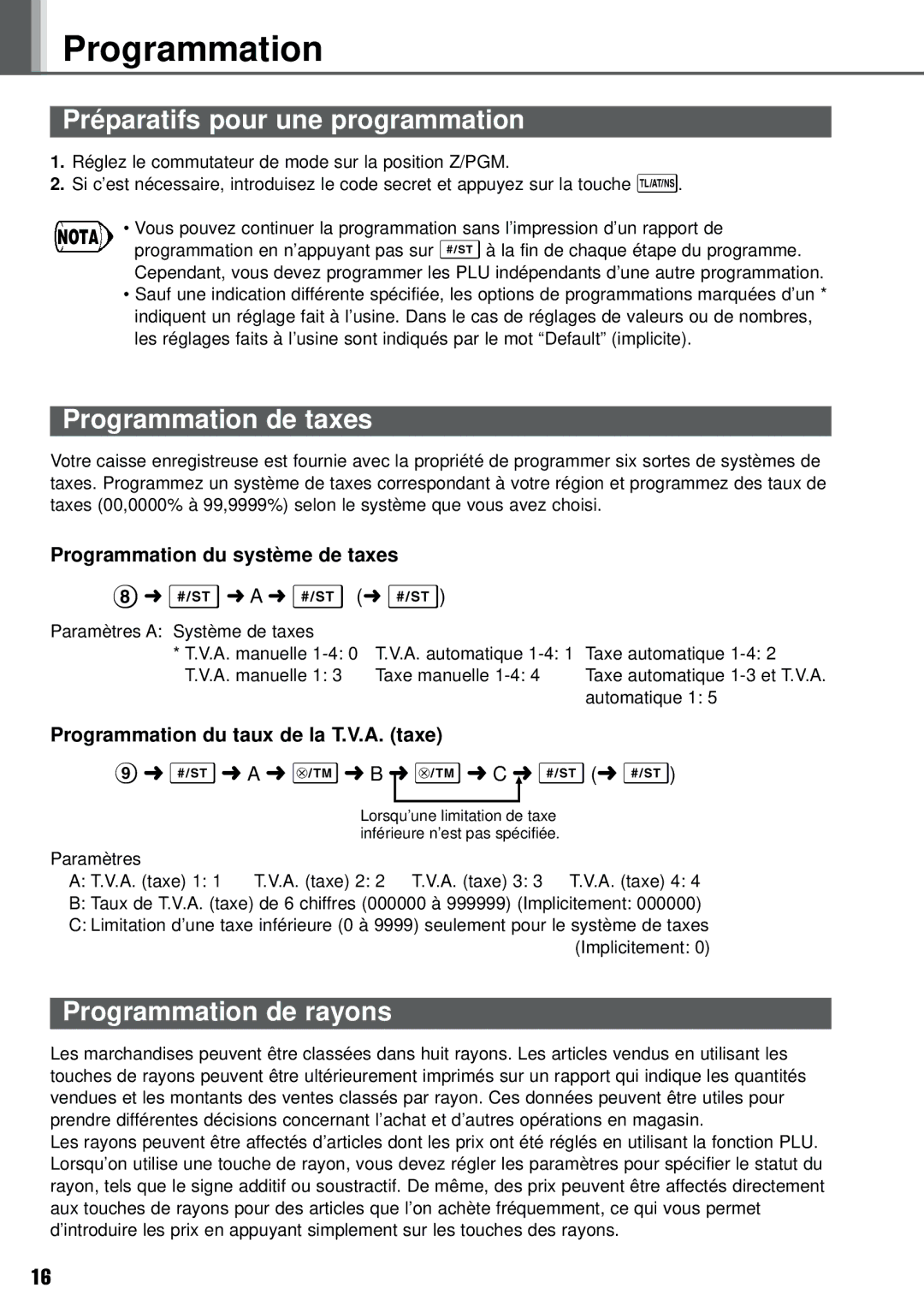 Weider XE-A101 instruction manual Préparatifs pour une programmation, Programmation de taxes, Programmation de rayons 