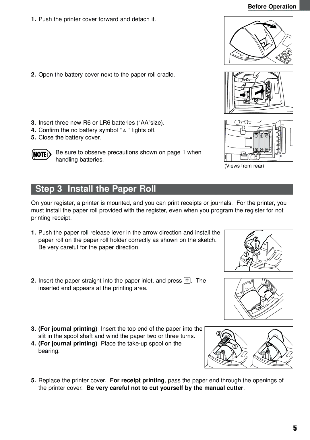 Weider XE-A101 instruction manual Install the Paper Roll, Before Operation 