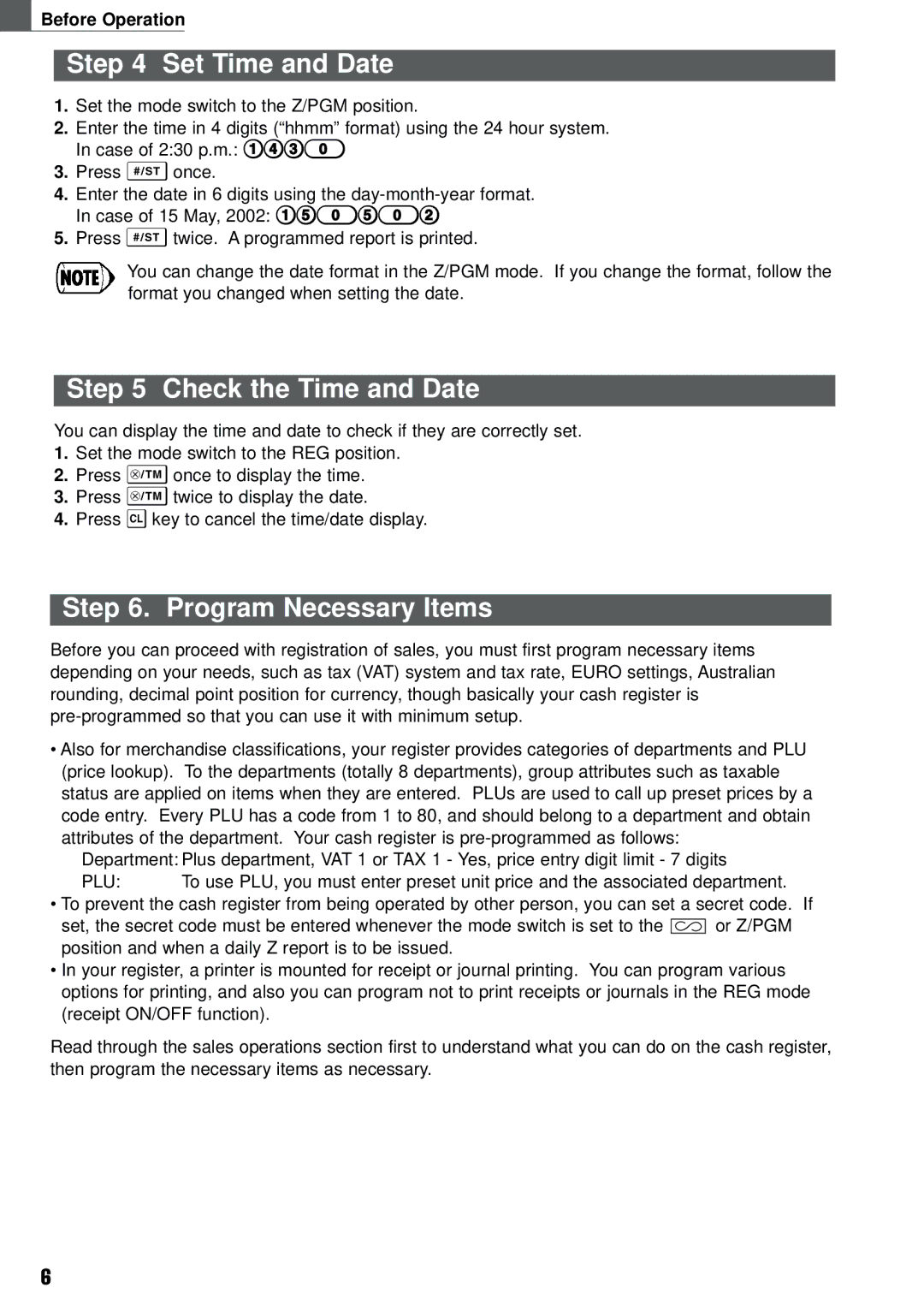 Weider XE-A101 instruction manual Set Time and Date, Check the Time and Date, Program Necessary Items 