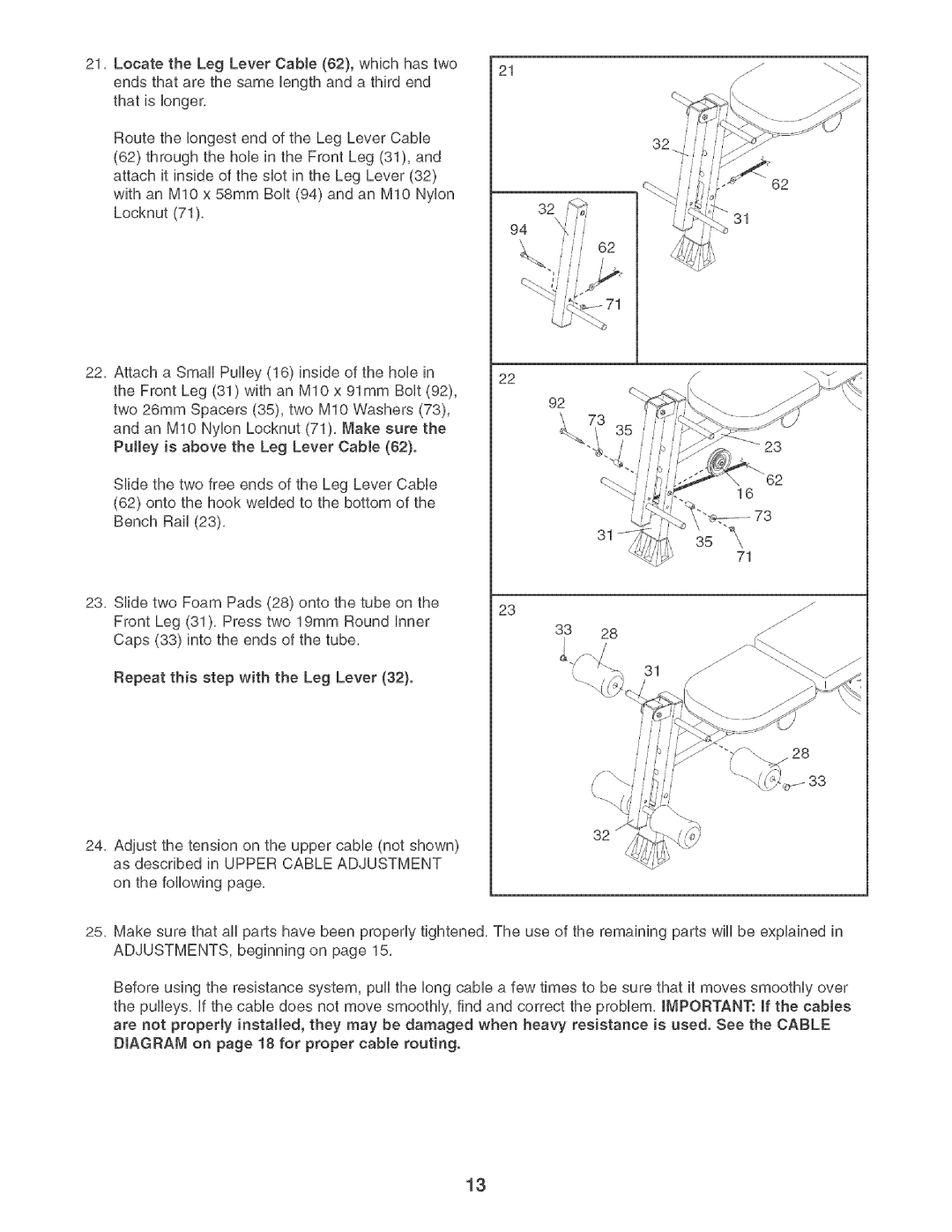 Weider XP600 user manual 