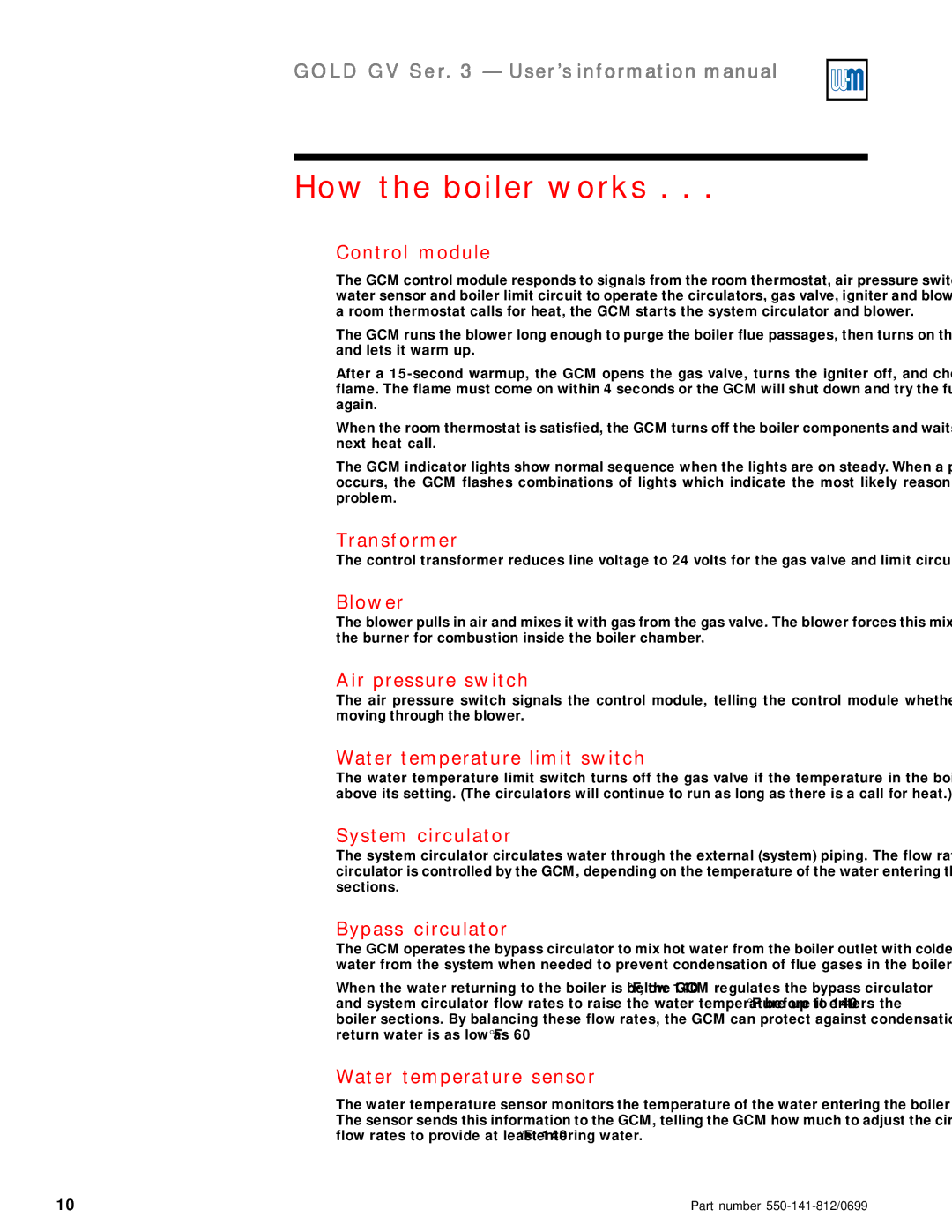 Weil-McLain 3 Series manual How the boiler works 