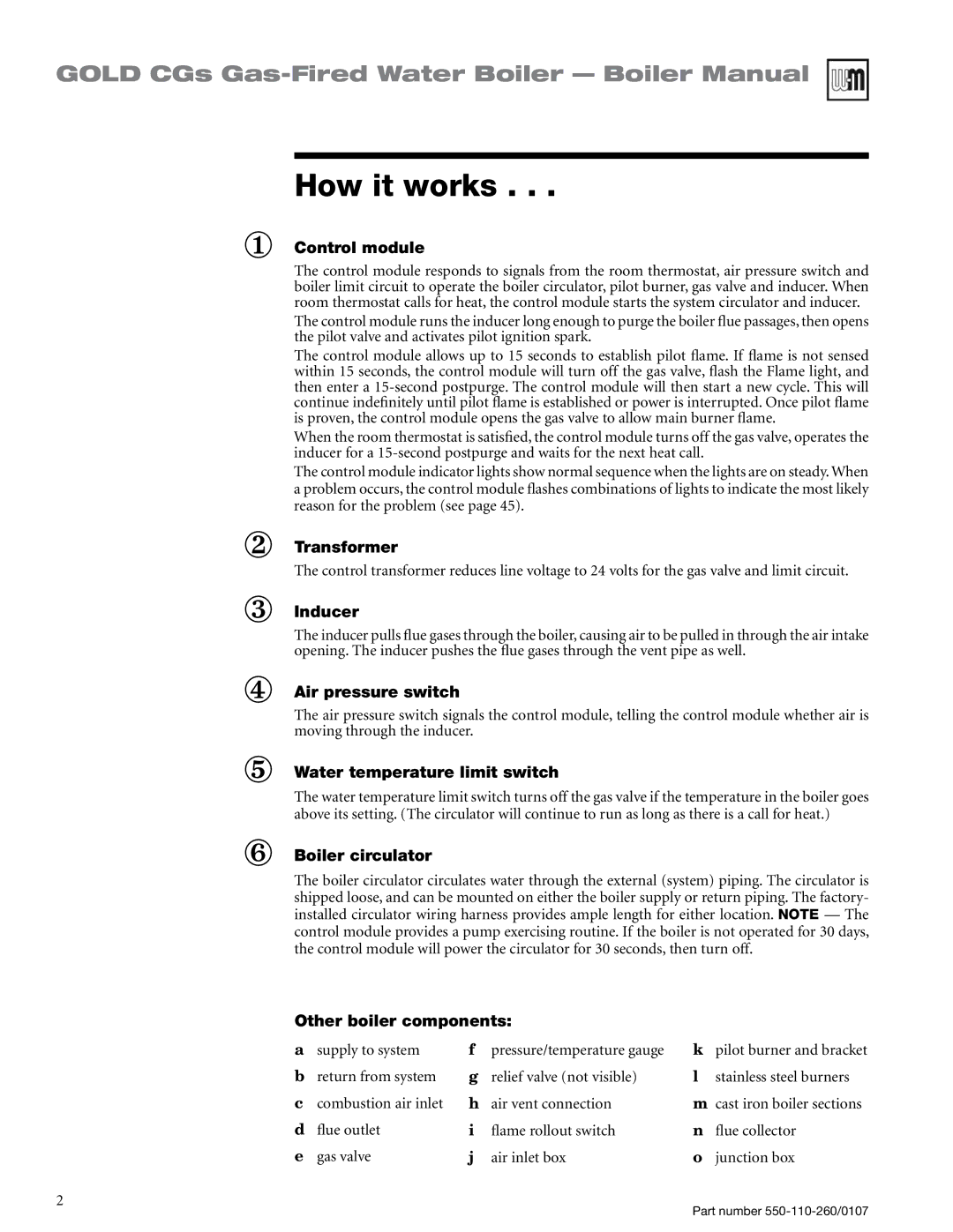 Weil-McLain 550-110-260/0107 manual How it works 