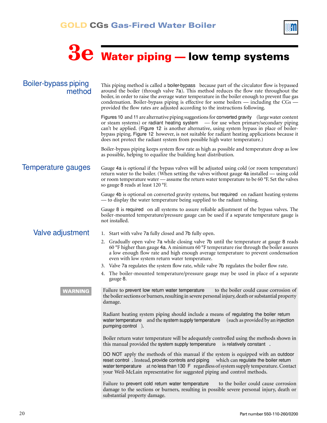 Weil-McLain 550-110-260/02002 manual 3e Water piping low temp systems 