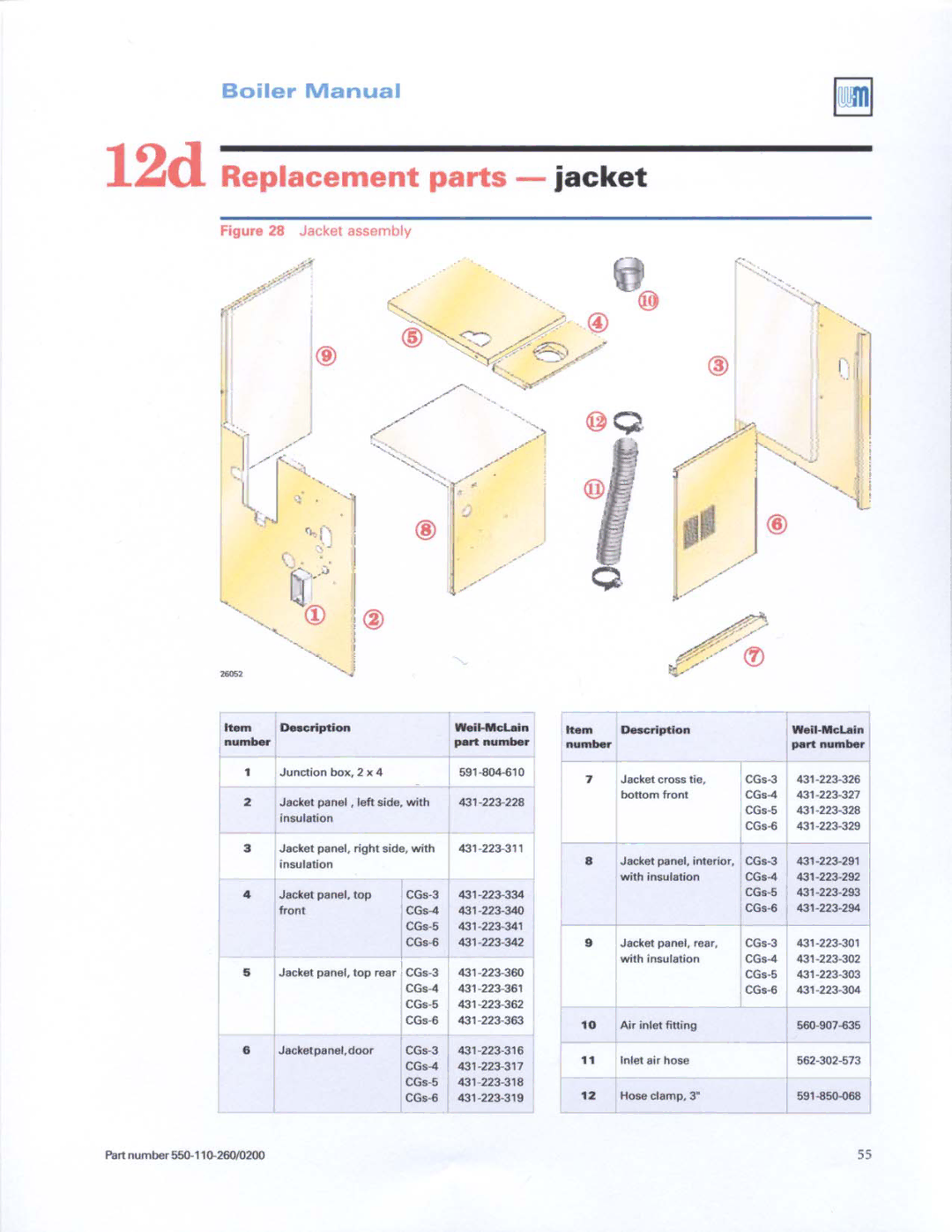 Weil-McLain 550-110-260/02002 manual 