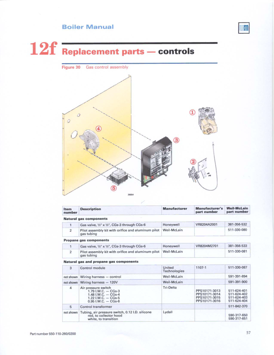 Weil-McLain 550-110-260/02002 manual 