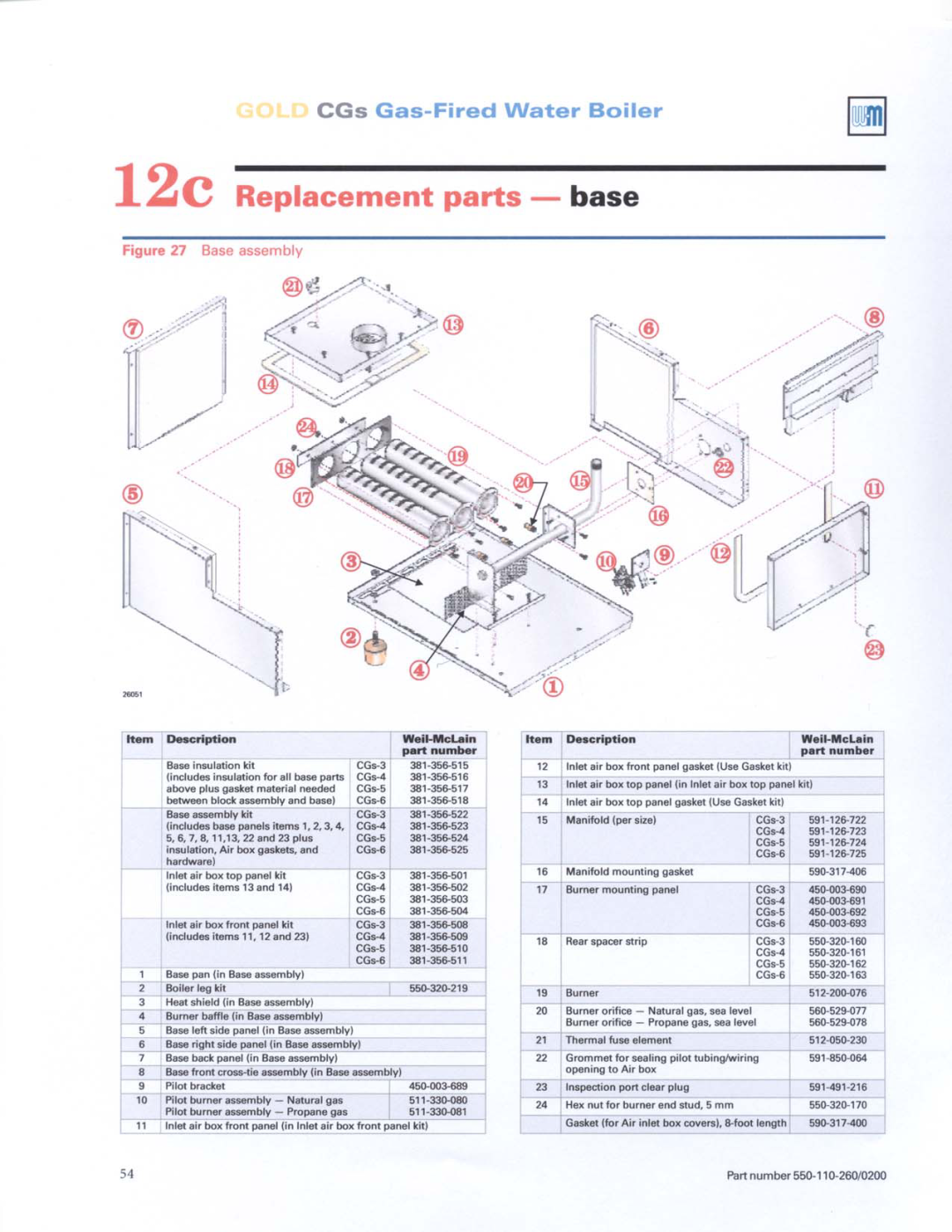 Weil-McLain 550-110-260/02002 manual 