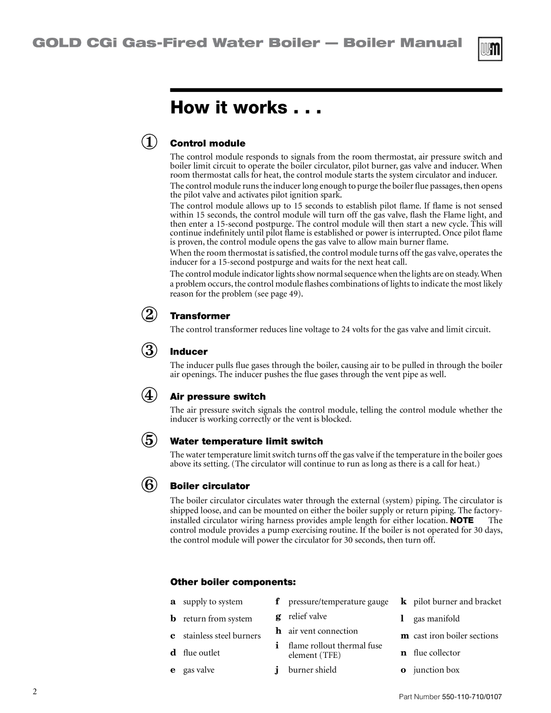 Weil-McLain 550-110-710/0107 manual How it works 