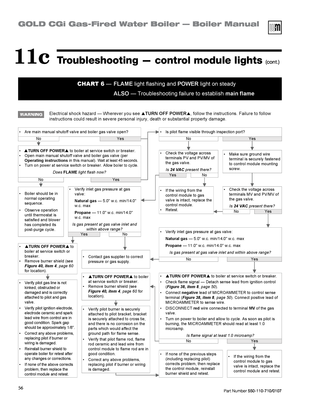 Weil-McLain 550-110-710/0107 11c Troubleshooting — control module lights cont, follow the instructions. Failure to follow 