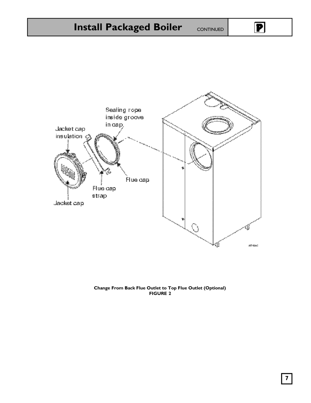 Weil-McLain 550-141-826/1201 manual Change From Back Flue Outlet to Top Flue Outlet Optional 