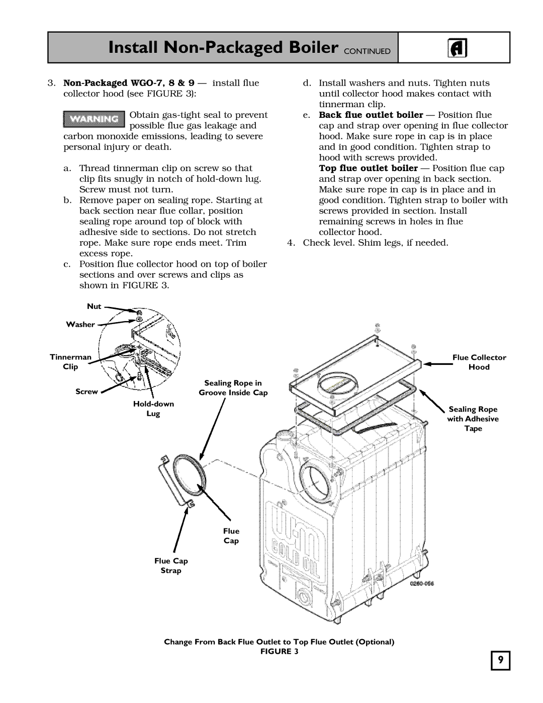 Weil-McLain 550-141-826/1201 manual Flue Collector Hood 