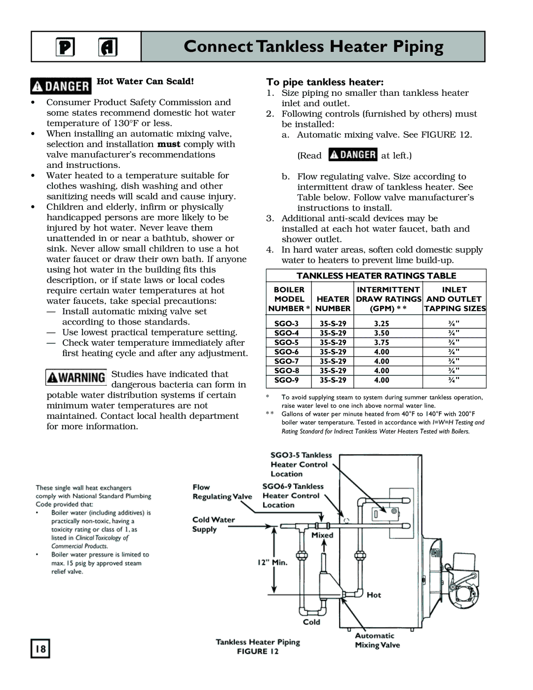 Weil-McLain 550-141-829/1201 manual Connect Tankless Heater Piping, To pipe tankless heater 