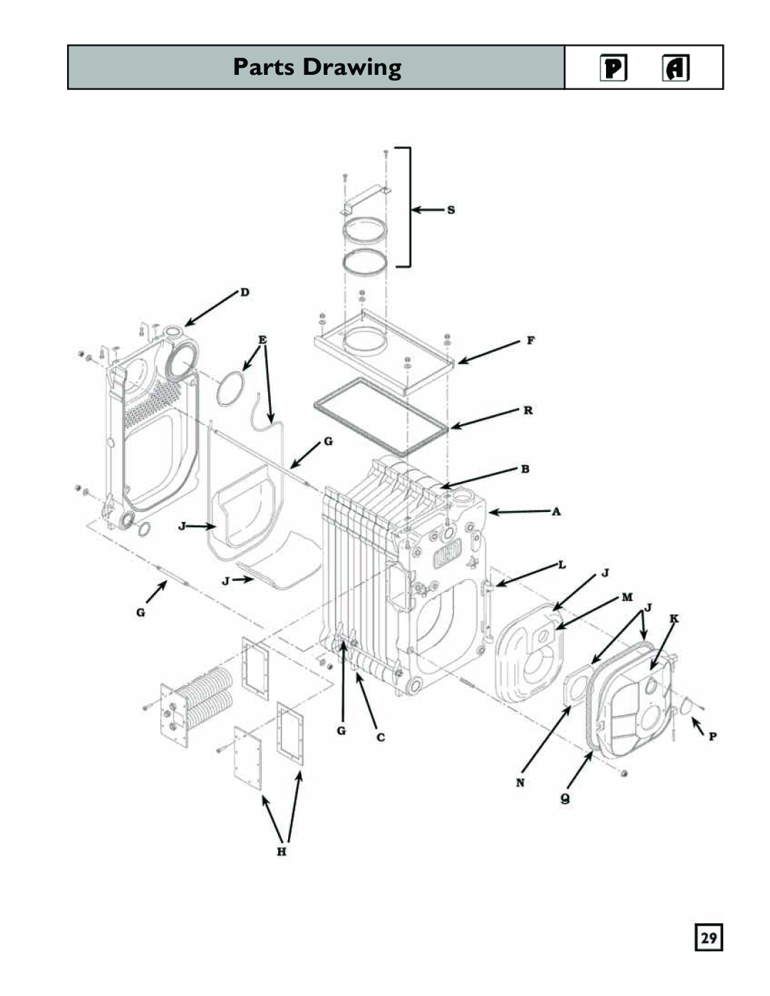 Weil-McLain 550-141-829/1201 manual Parts Drawing 