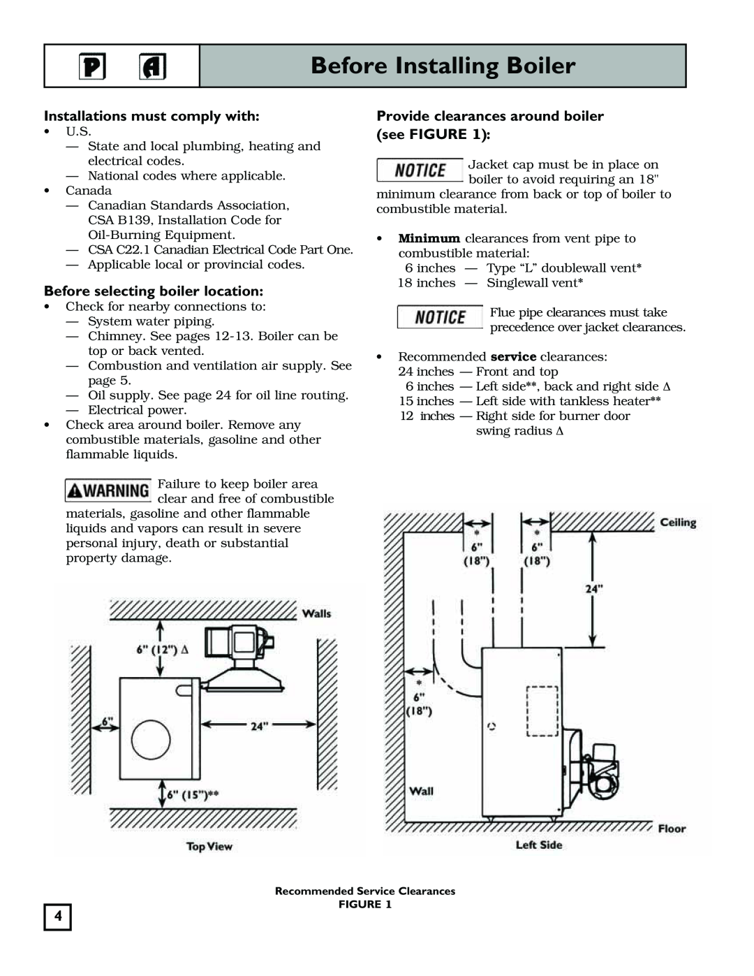 Weil-McLain 550-141-829/1201 Before Installing Boiler, Installations must comply with, Before selecting boiler location 