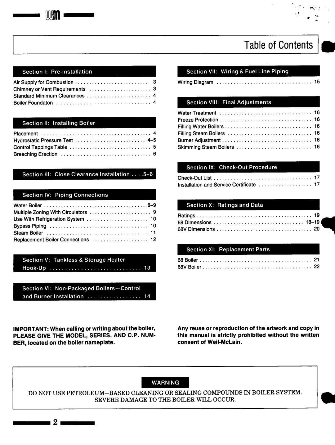 Weil-McLain 68V manual 