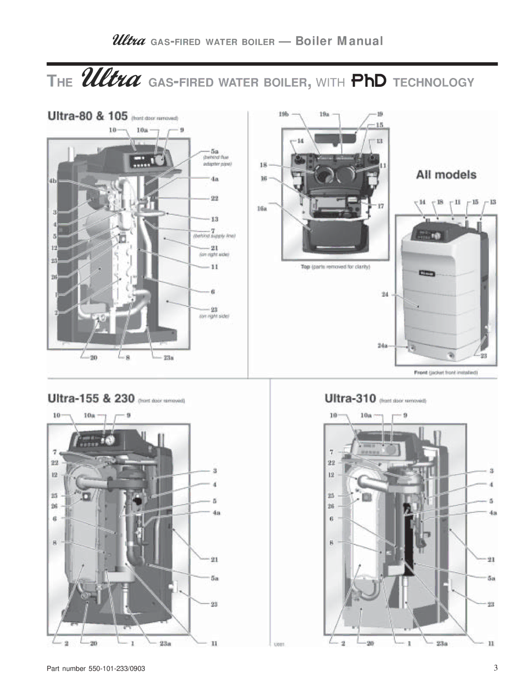 Weil-McLain 105, 80, 230, 310, 155 manual GAS-FIRED Water BOILER, with PhD Technology 