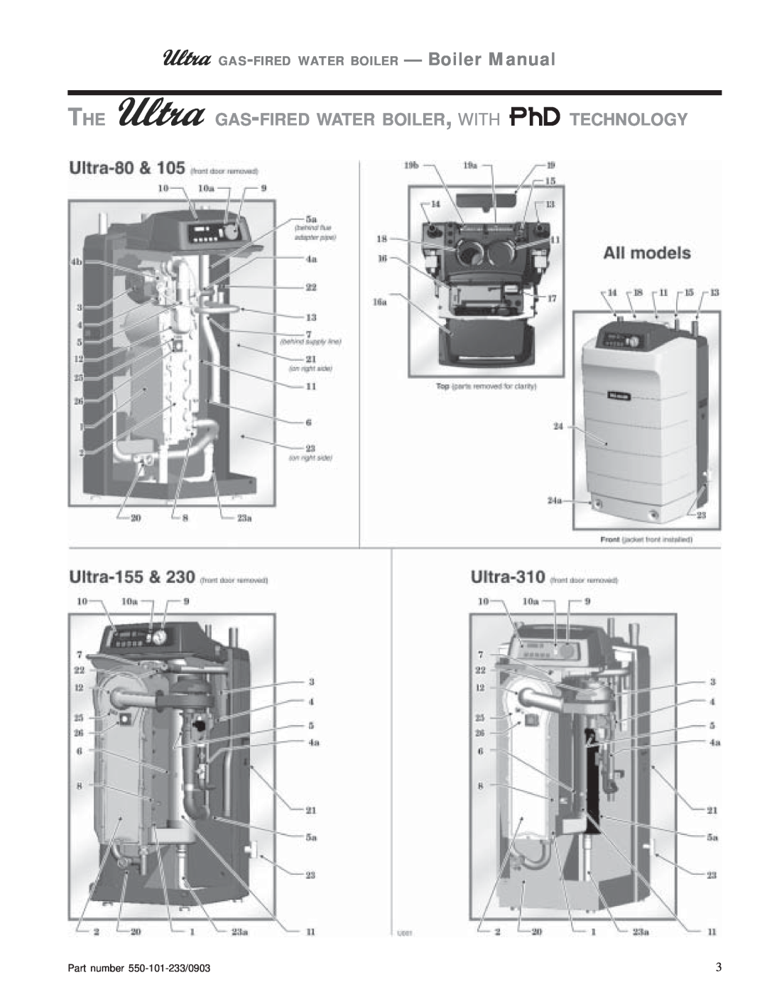 Weil-McLain 105, 80, 230, 310, 155 THE GAS-FIRED WATER BOILER, WITH PhD TECHNOLOGY, GAS-FIRED WATER BOILER - Boiler Manual 