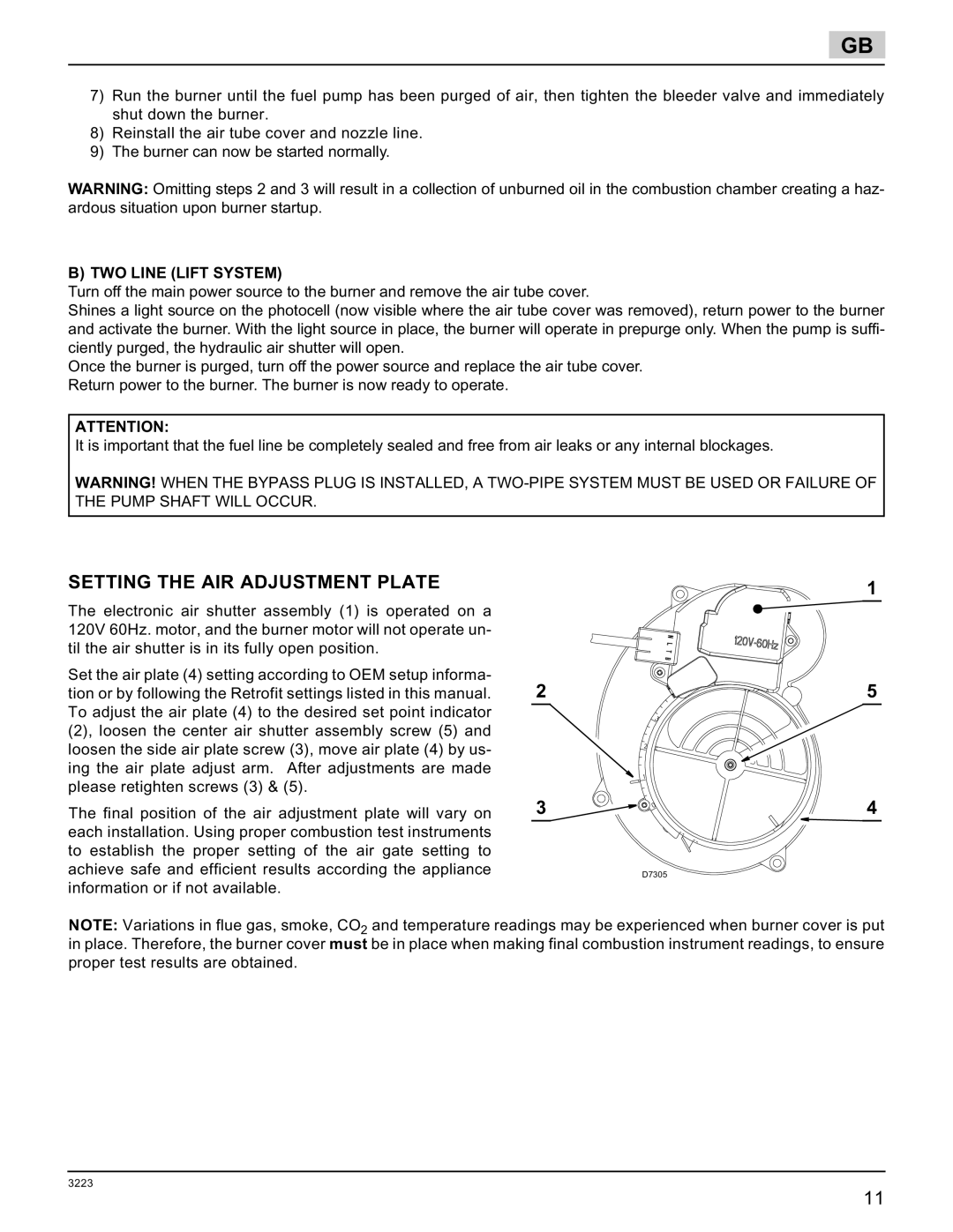 Weil-McLain 800058000-Brn-PO Rie F5, 800057000-Brn-PO Rie F5, 800059000-Brn-PO Rie F5 manual Setting the AIR Adjustment Plate 