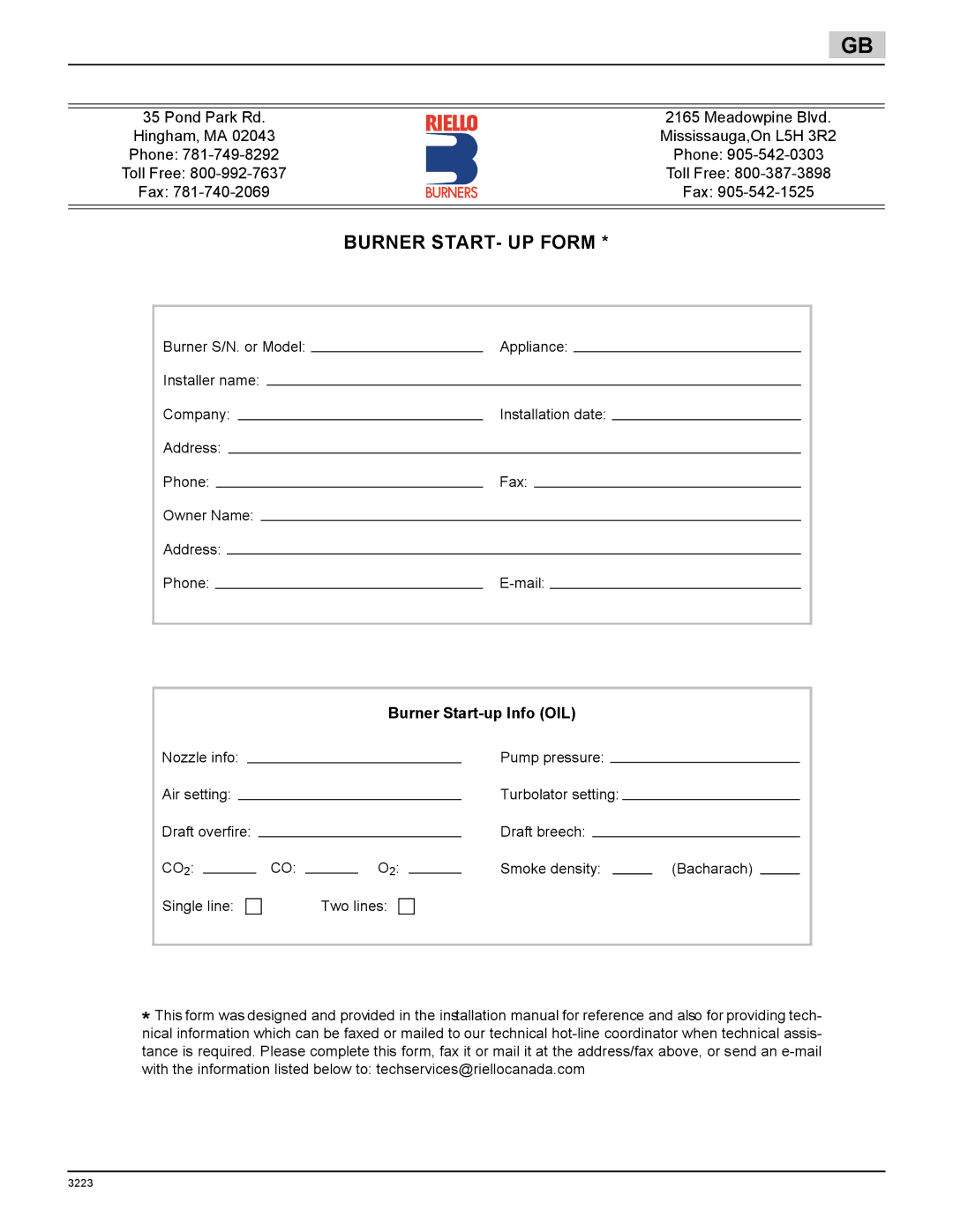 Weil-McLain 800059000-Brn-PO Rie F5, 800057000-Brn-PO Rie F5 manual Burner START- UP Form, Burner Start-up Info OIL 