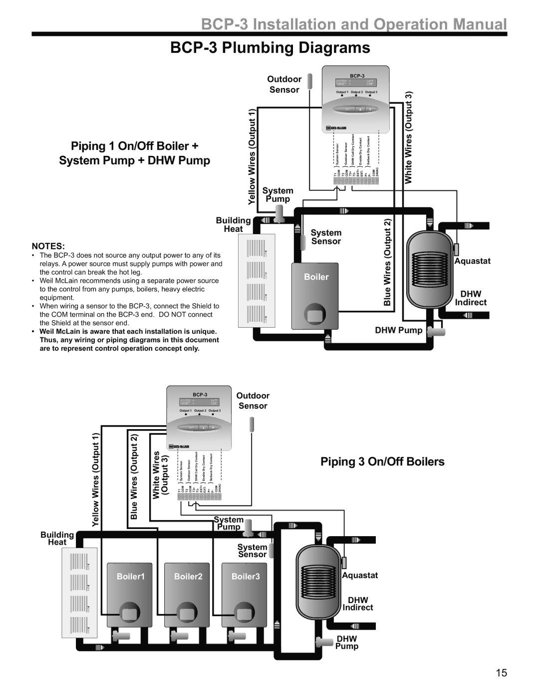 Weil-McLain manual BCP-3 Plumbing Diagrams 