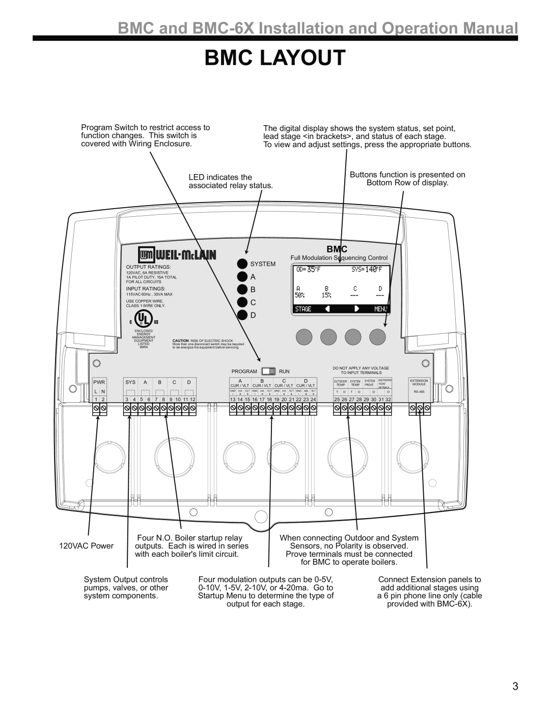 Weil-McLain BMC-6X operation manual BMC Layout, Associated relay status 