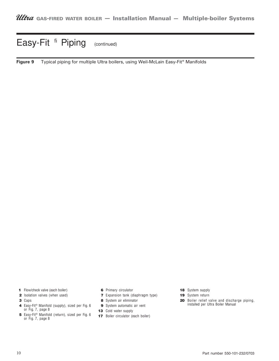 Weil-McLain Boiler installation manual Easy-FitPiping 