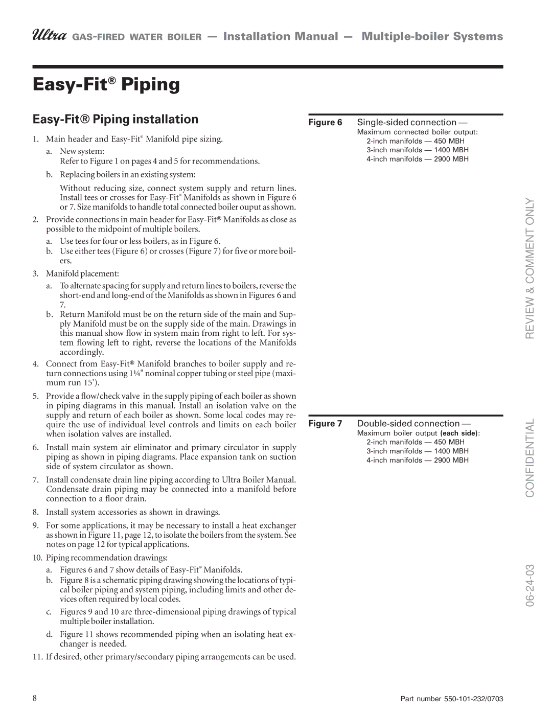 Weil-McLain Boiler installation manual Easy-FitPiping, Easy-Fit Piping installation 