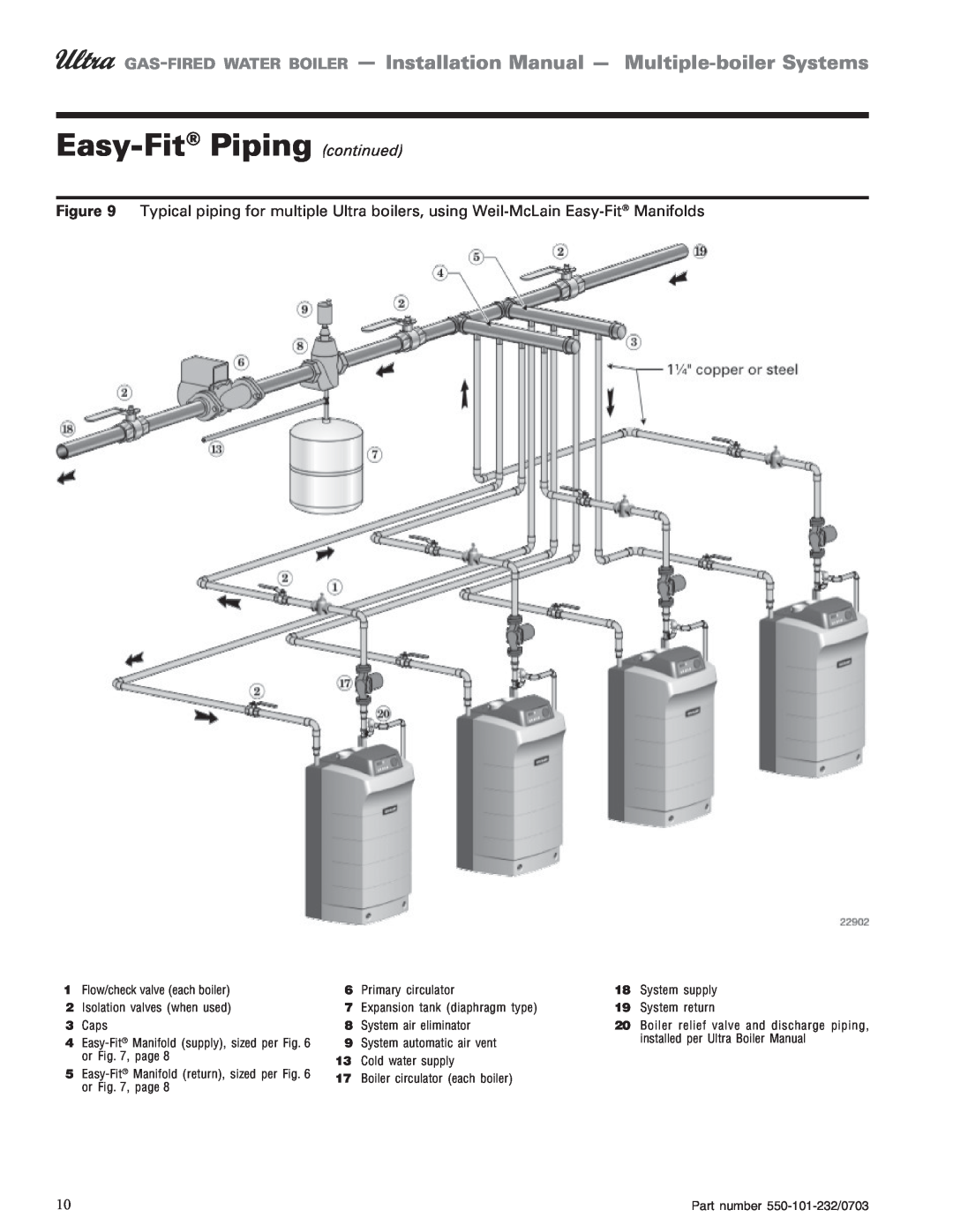 Weil-McLain Boiler installation manual Easy-Fit Piping continued 