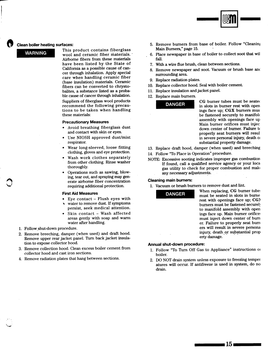 Weil-McLain CGX Series 1, CG Series 11 manual 