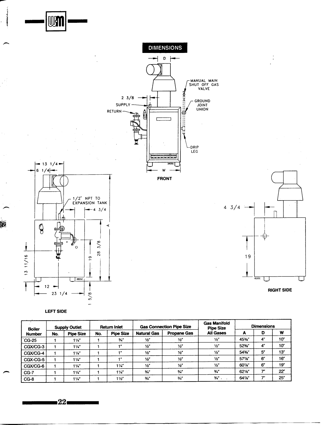 Weil-McLain CG Series 11, CGX Series 1 manual 