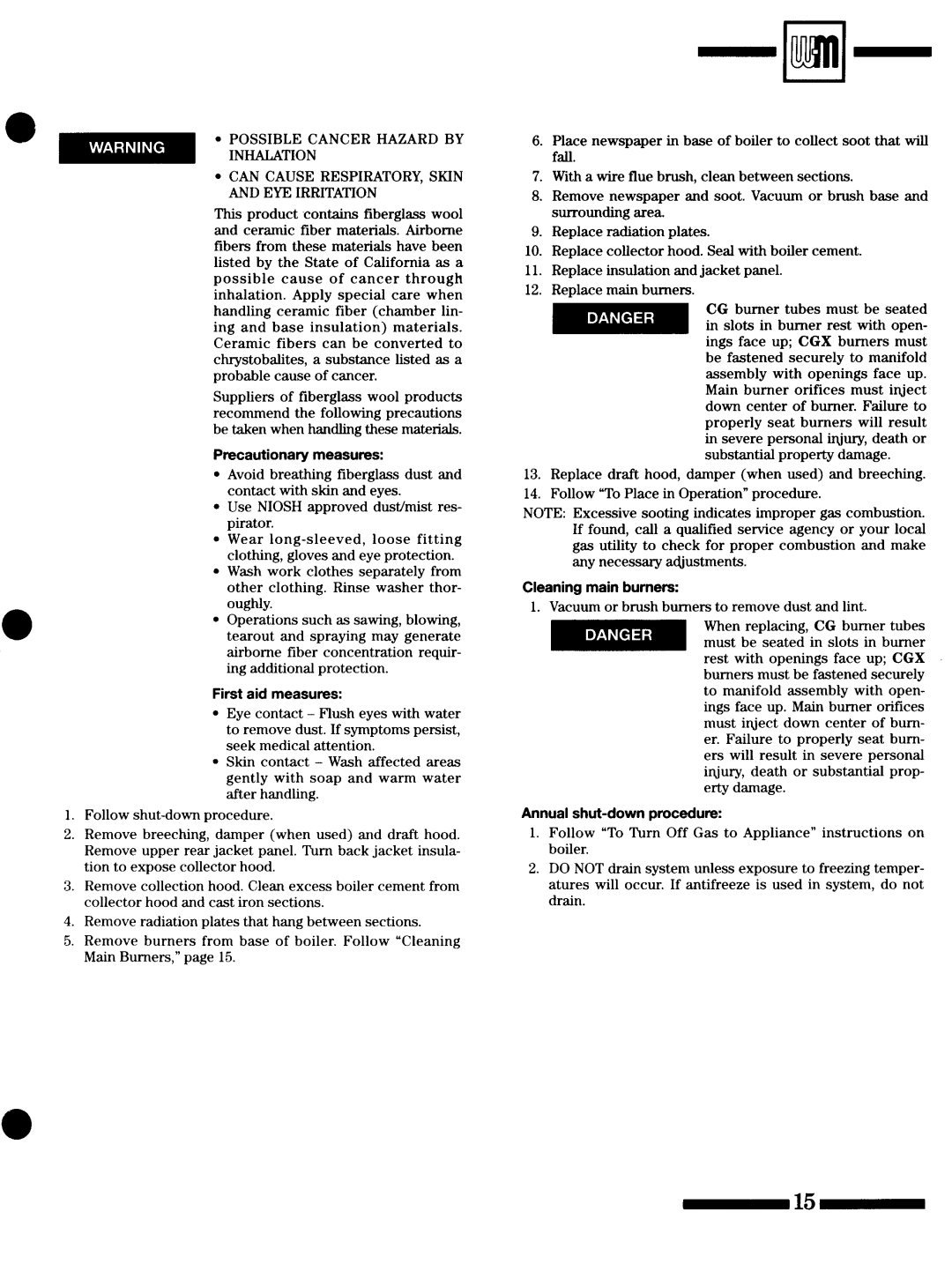 Weil-McLain CGX Series 2, CG Series 12 manual 