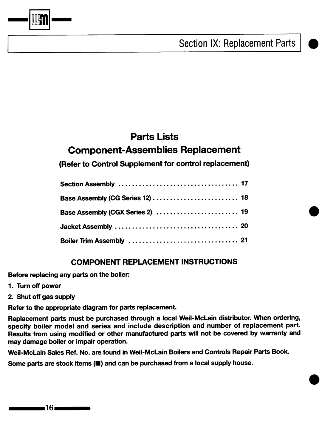 Weil-McLain CG Series 12, CGX Series 2 manual 