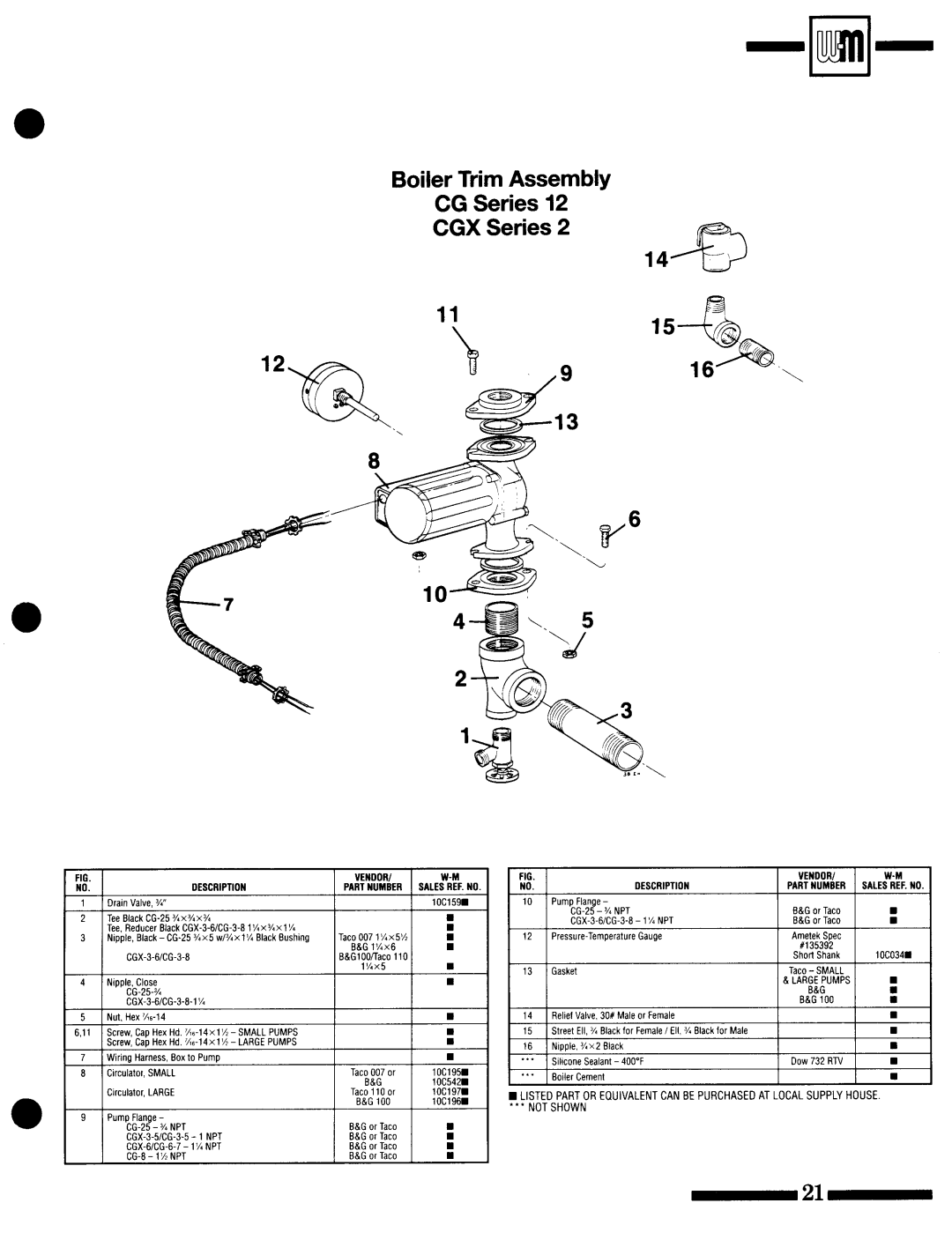 Weil-McLain CGX Series 2, CG Series 12 manual 